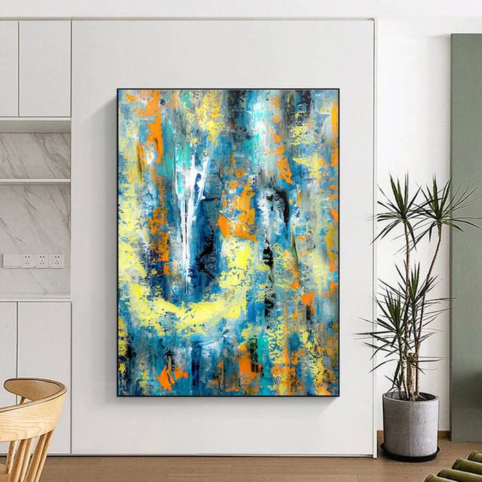 Yellow_Paintings_Blue_Cool_Abstract_Artwork_K77KD wall art